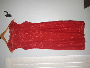 Red lace dress